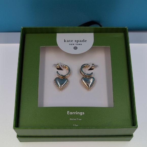 Kate Spade Gold Heart Earrings Balloon Heart Drop - kate spade new york X Target - Picture 1 of 3
